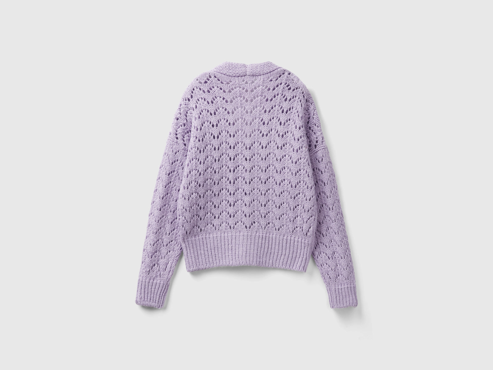Cardigan effetto uncinetto da donna lilla 2 | Benetton Outlet