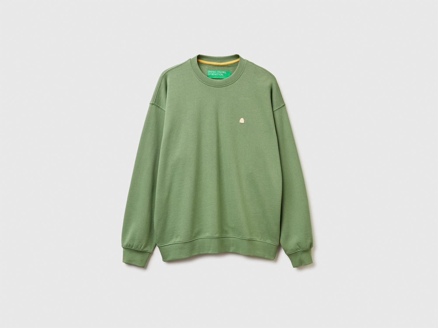 Felpa con patch logo da uomo verde militare | Benetton Outlet