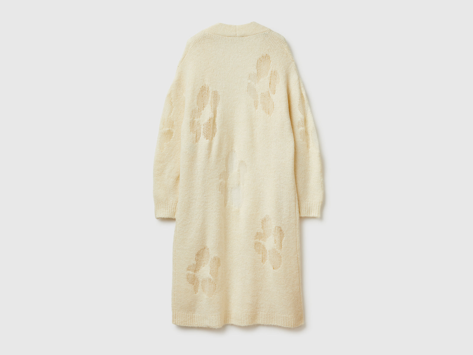 Cardigan con intarsio fiori da donna bianco panna 2 | Benetton Outlet
