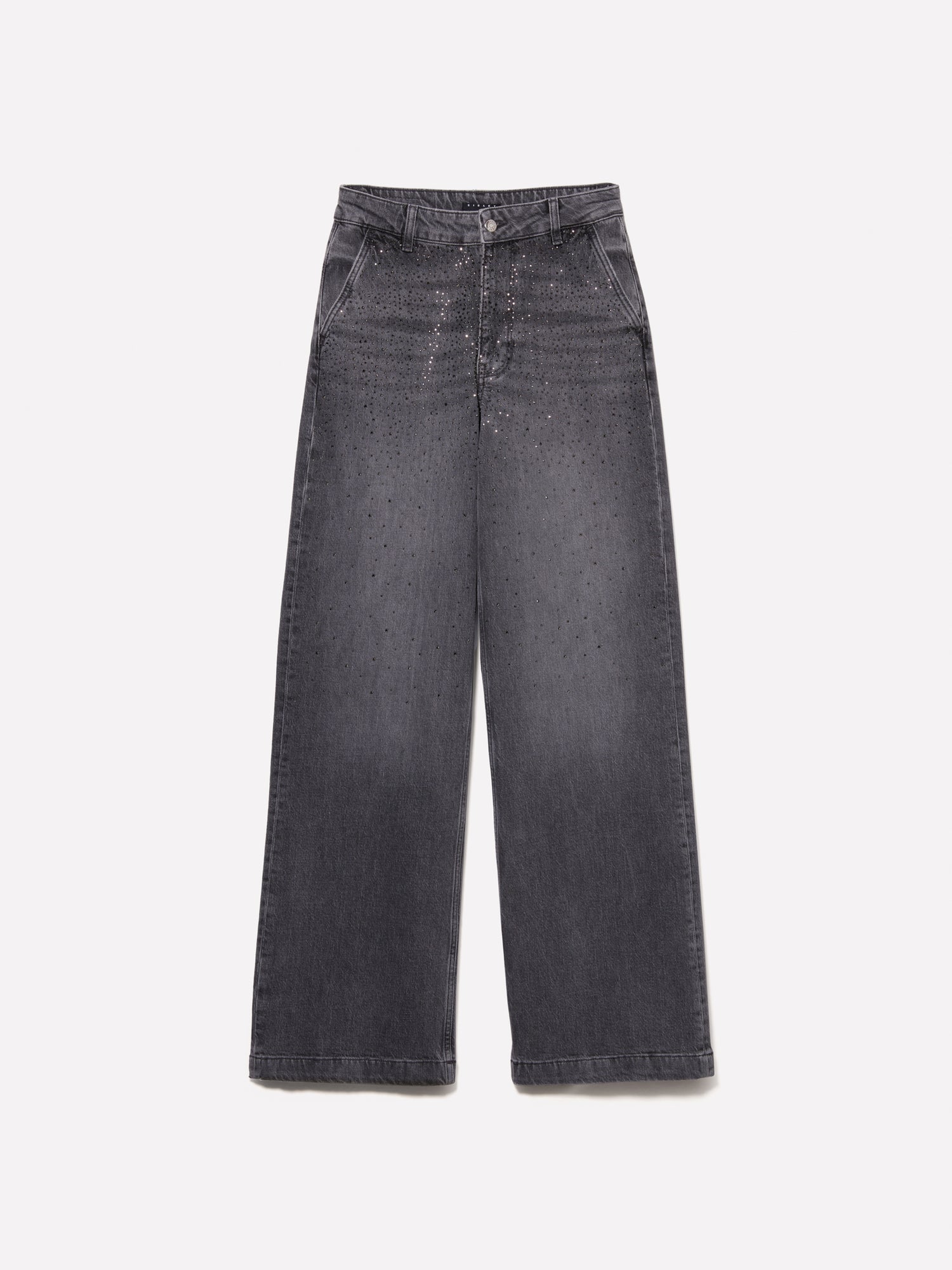Jeans scuro con strass da donna grigio | Sisley Outlet