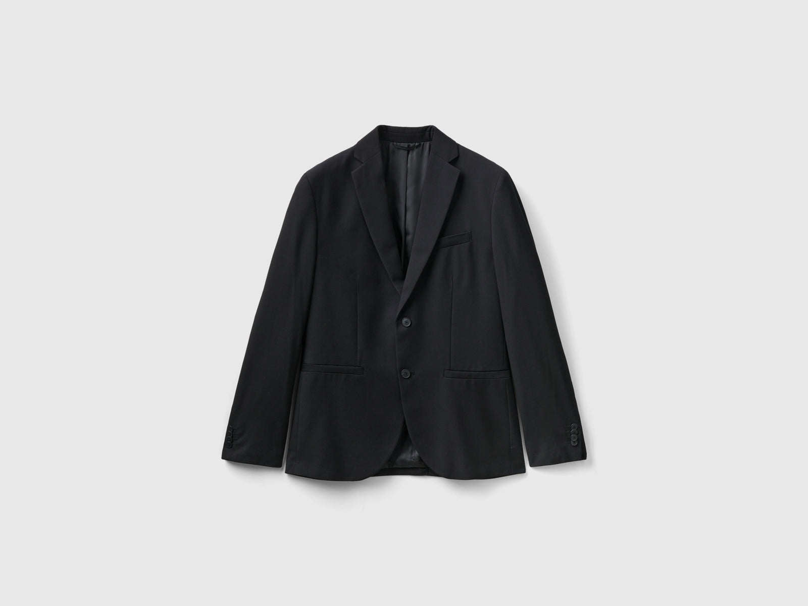Blazer regular fit in misto viscosa da uomo nero | Benetton Outlet