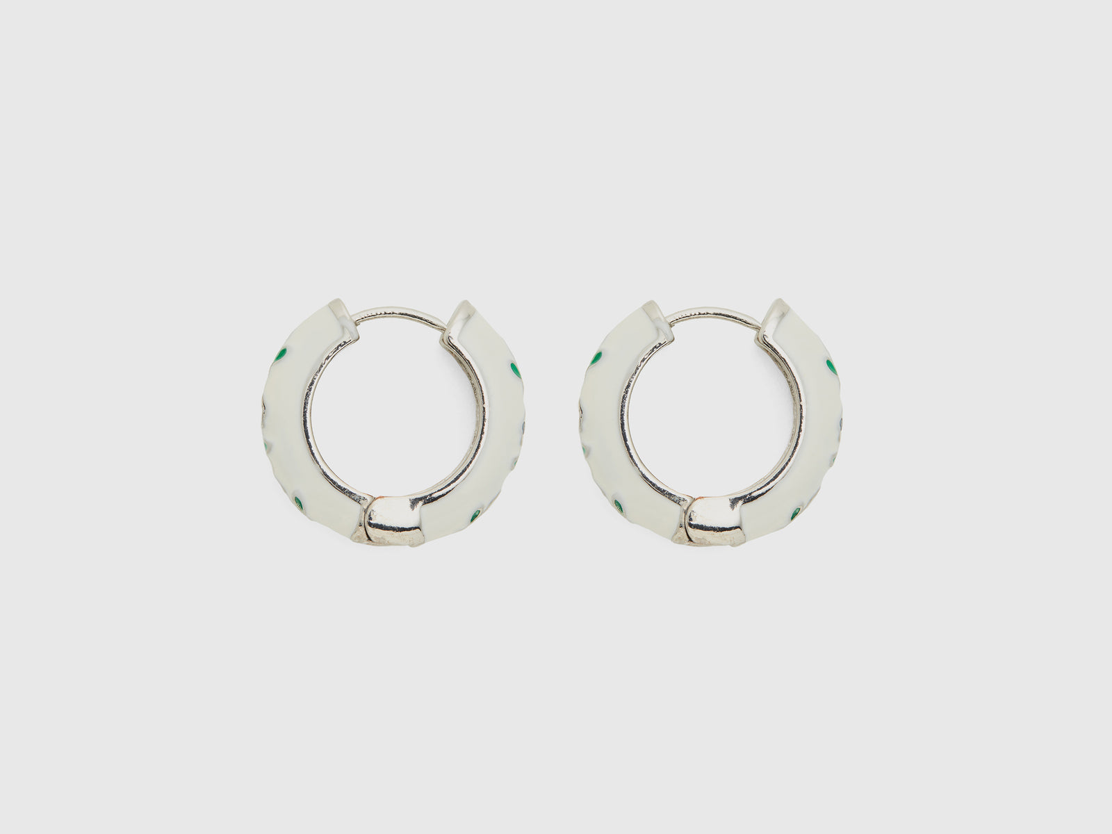 Orecchini a cerchio con fiori blu scuro da donna bianco | Benetton Outlet
