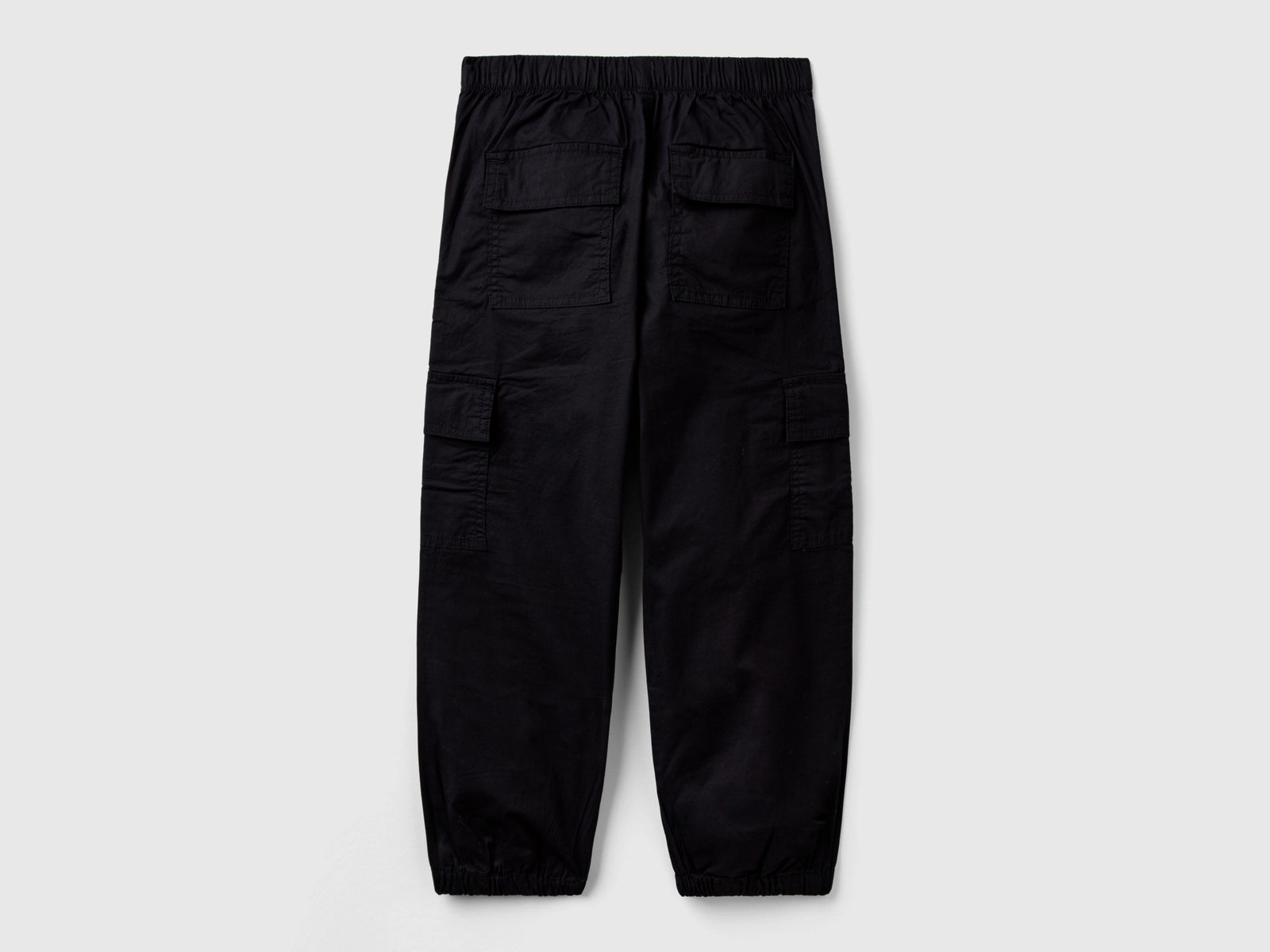 Pantaloni cargo in cotone stretch da bambina nero 2 | Benetton Outlet