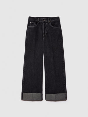 Jeans baggy fit con risvolto