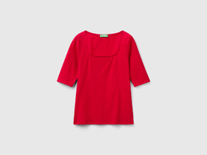 T-shirt aderente in cotone stretch