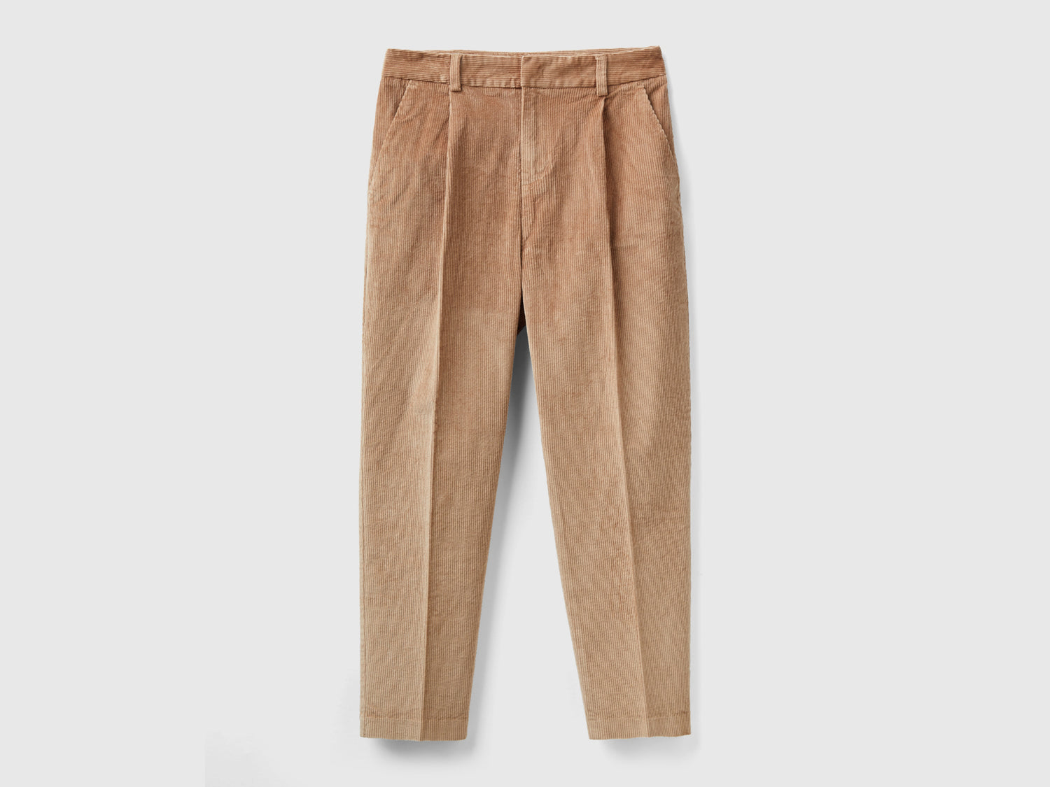 Pantaloni cropped in velluto a coste da donna cammello | Benetton Outlet