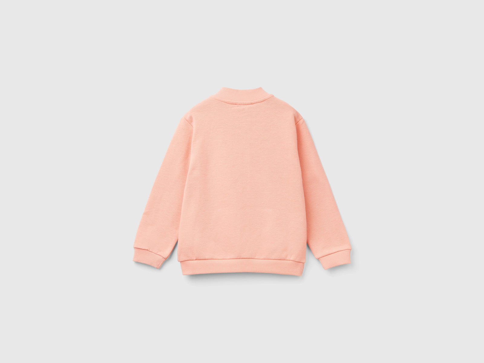 Felpa con zip in cotone bio da bimba pesca 2 | Benetton Outlet