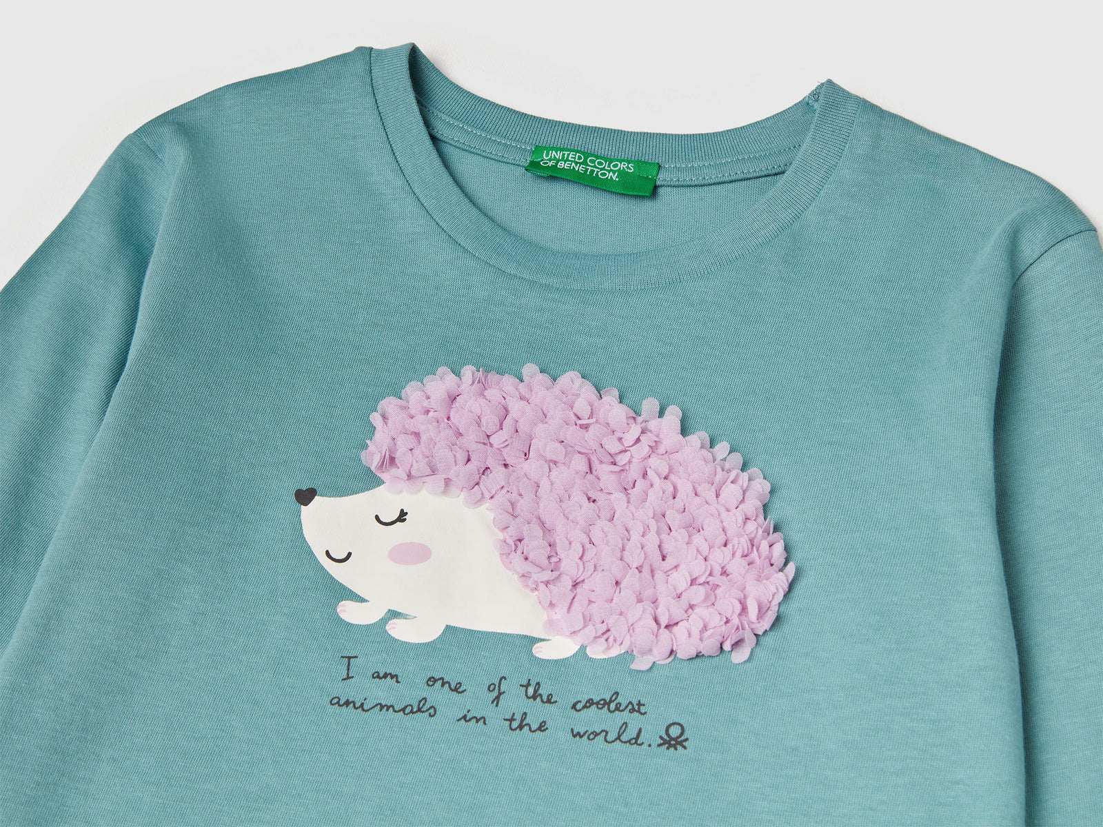 T-shirt con applicazione effetto petali da bimba celeste 3 | Benetton Outlet