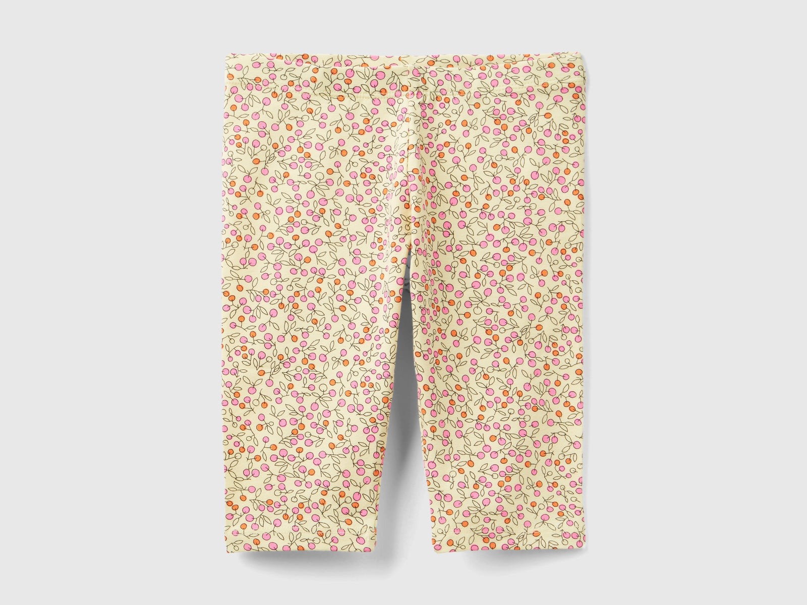 Leggings a 3/4 con stampa frutta da bimba bianco panna | Benetton Outlet