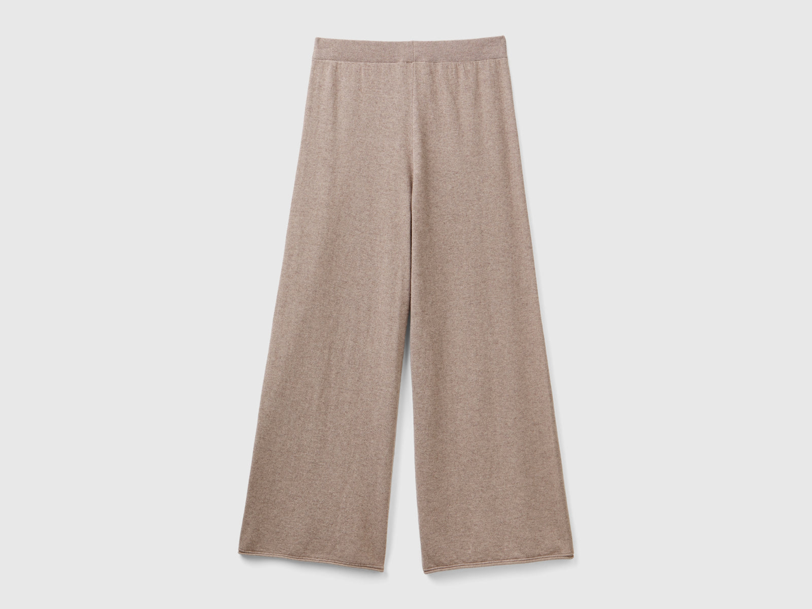 Pantaloni ampi mélange in misto lana e cashmere da donna marrone 2 | Benetton Outlet