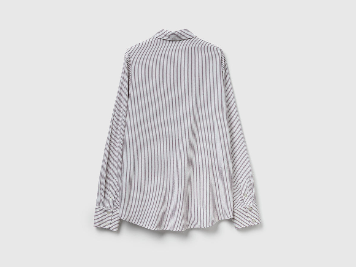 Camicia a righe in misto viscosa