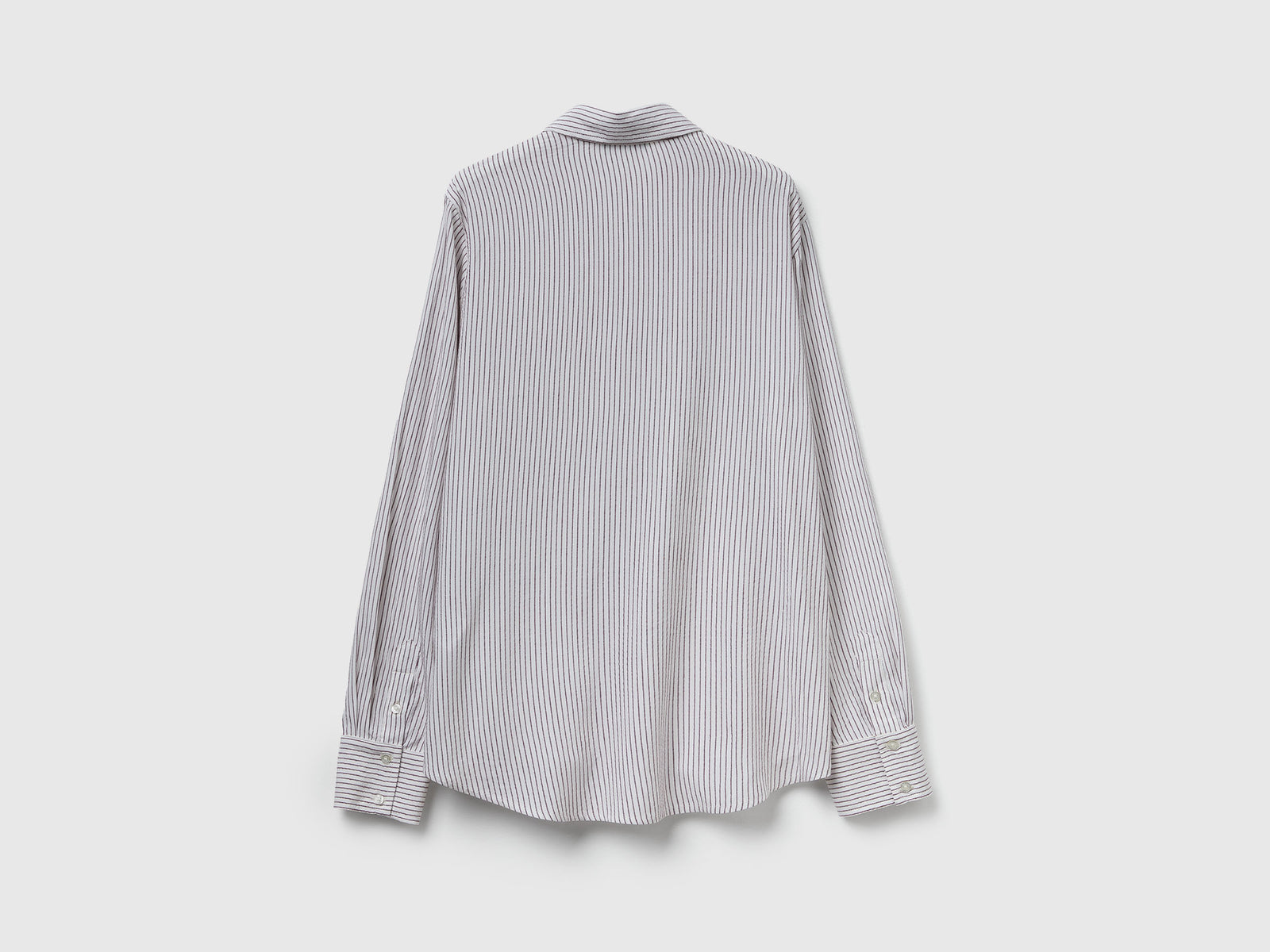 Camicia a righe in misto viscosa da donna grigio scuro 2 | Benetton Outlet