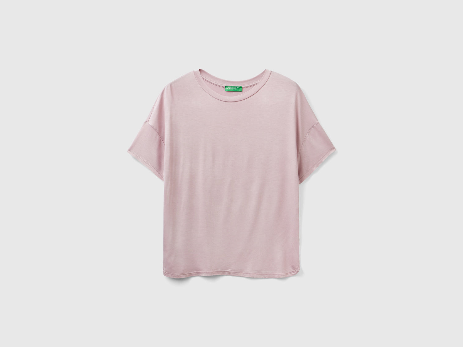 T-shirt in viscosa stretch da donna rosa tenue | Benetton Outlet