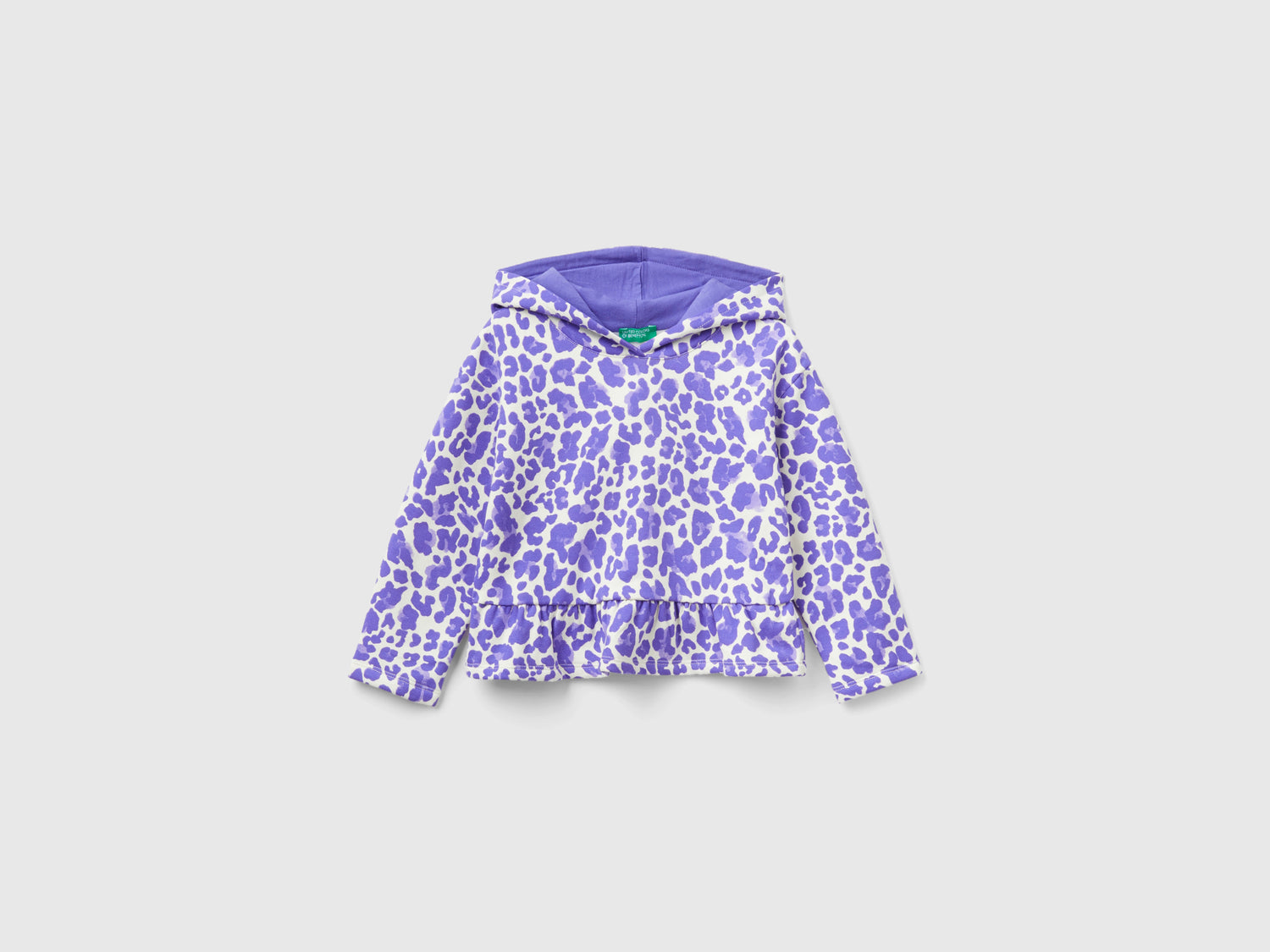 Felpa animalier con balza da bimba multi-color | Benetton Outlet
