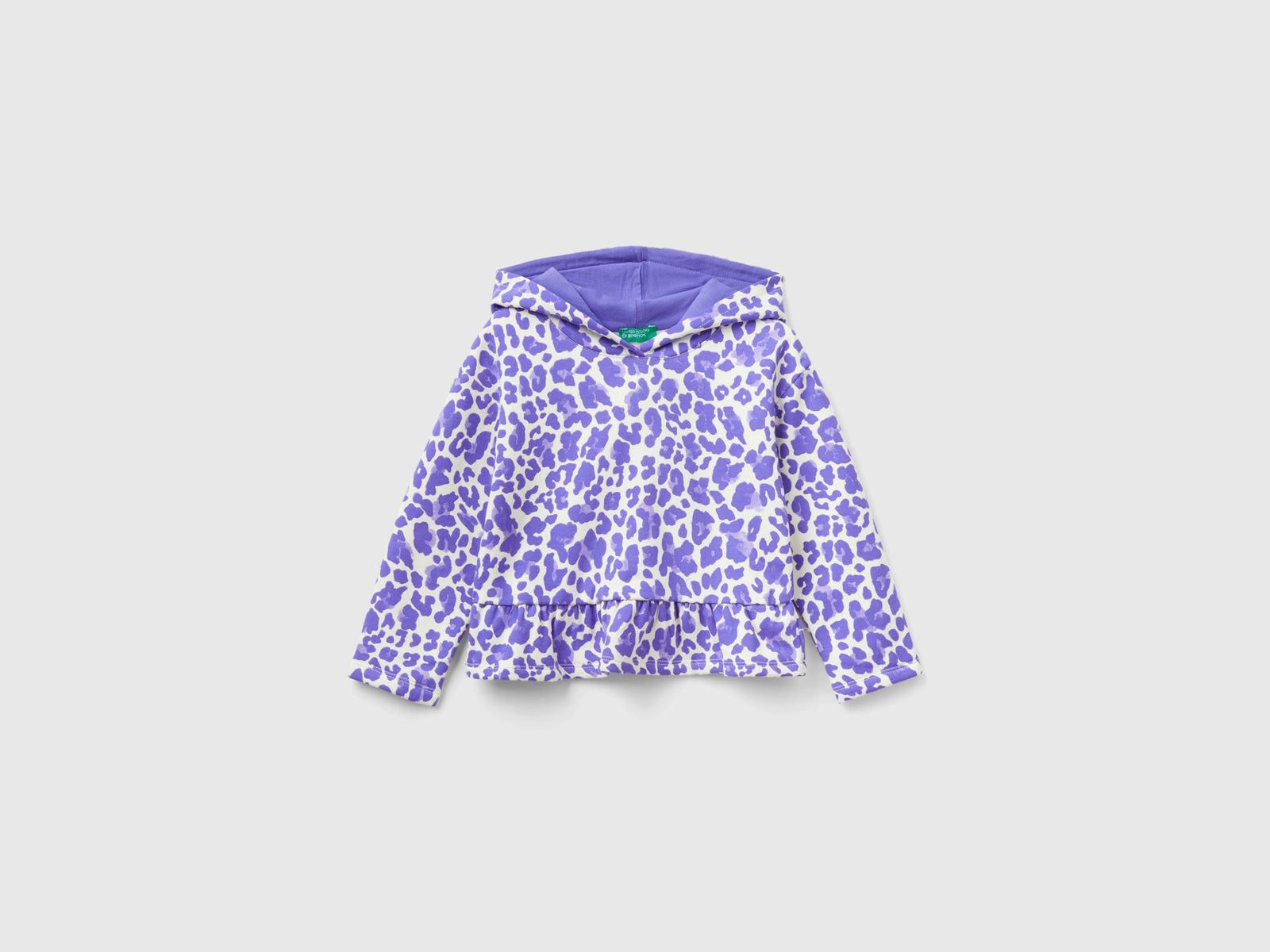 Felpa animalier con balza da bimba multi-color | Benetton Outlet
