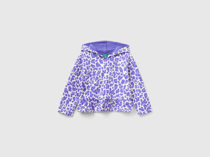 Felpa animalier con balza