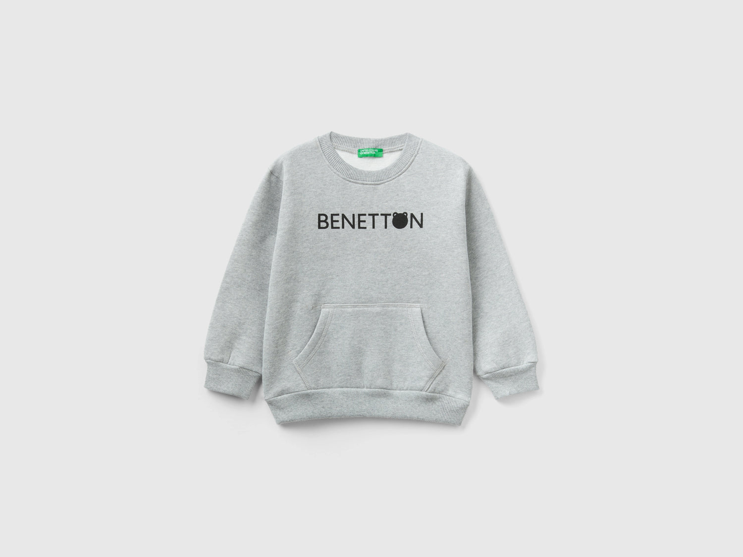 Calda felpa con tasca a marsupio da bimbo grigio | Benetton Outlet