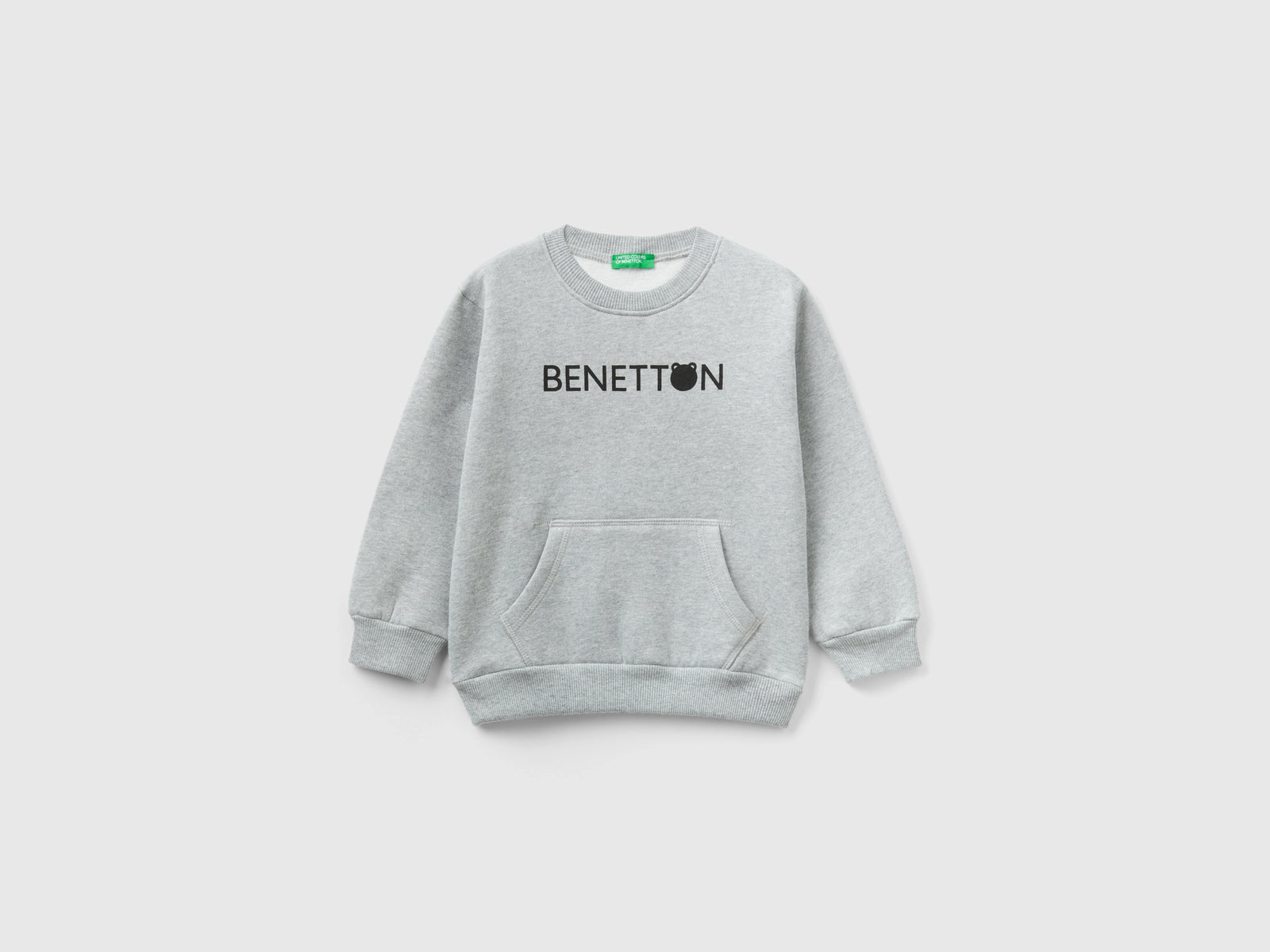 Calda felpa con tasca a marsupio da bimbo grigio | Benetton Outlet