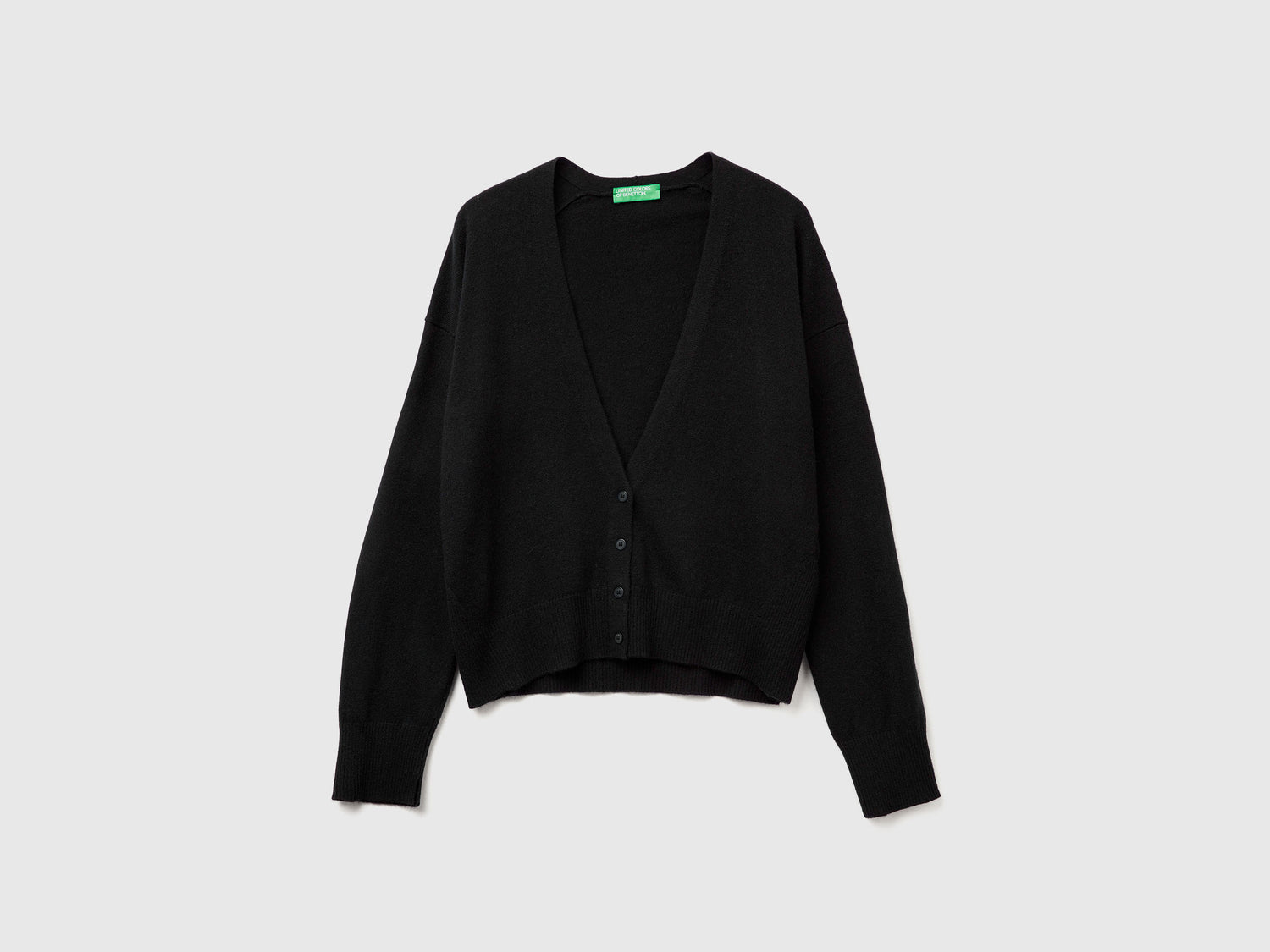 Cardigan in misto cashmere da donna nero | Benetton Outlet