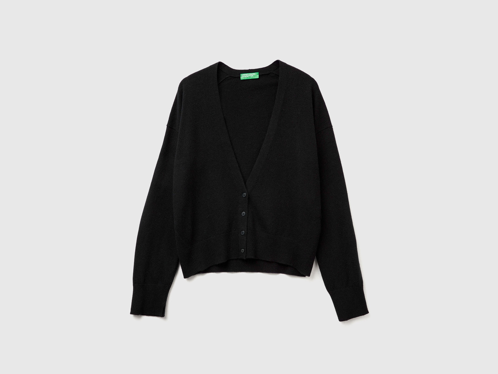 Cardigan in misto cashmere da donna nero | Benetton Outlet