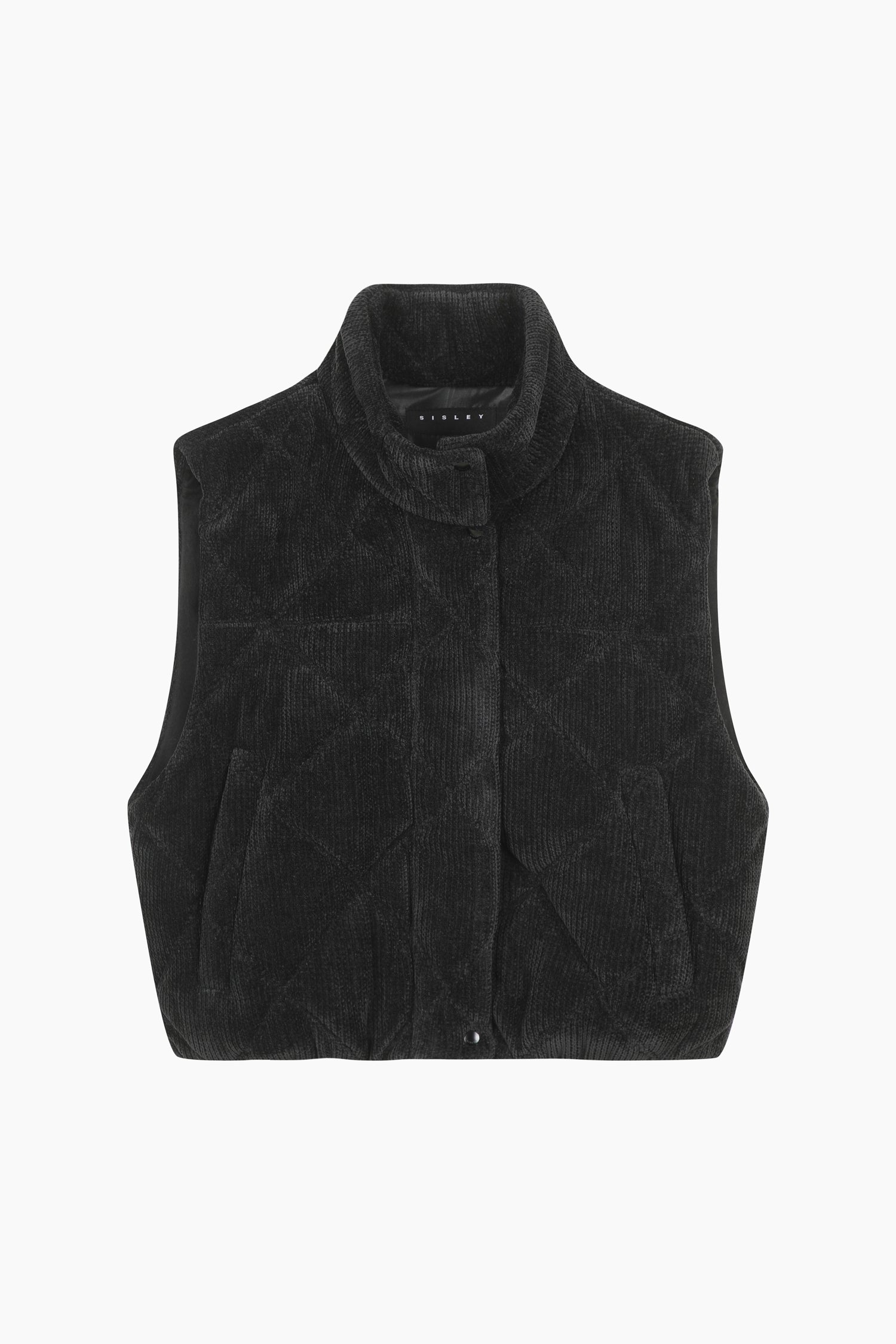 Smanicato imbottito in tricot da donna nero | Sisley Outlet