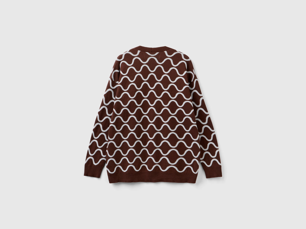 Cardigan reversibile con motivo onde