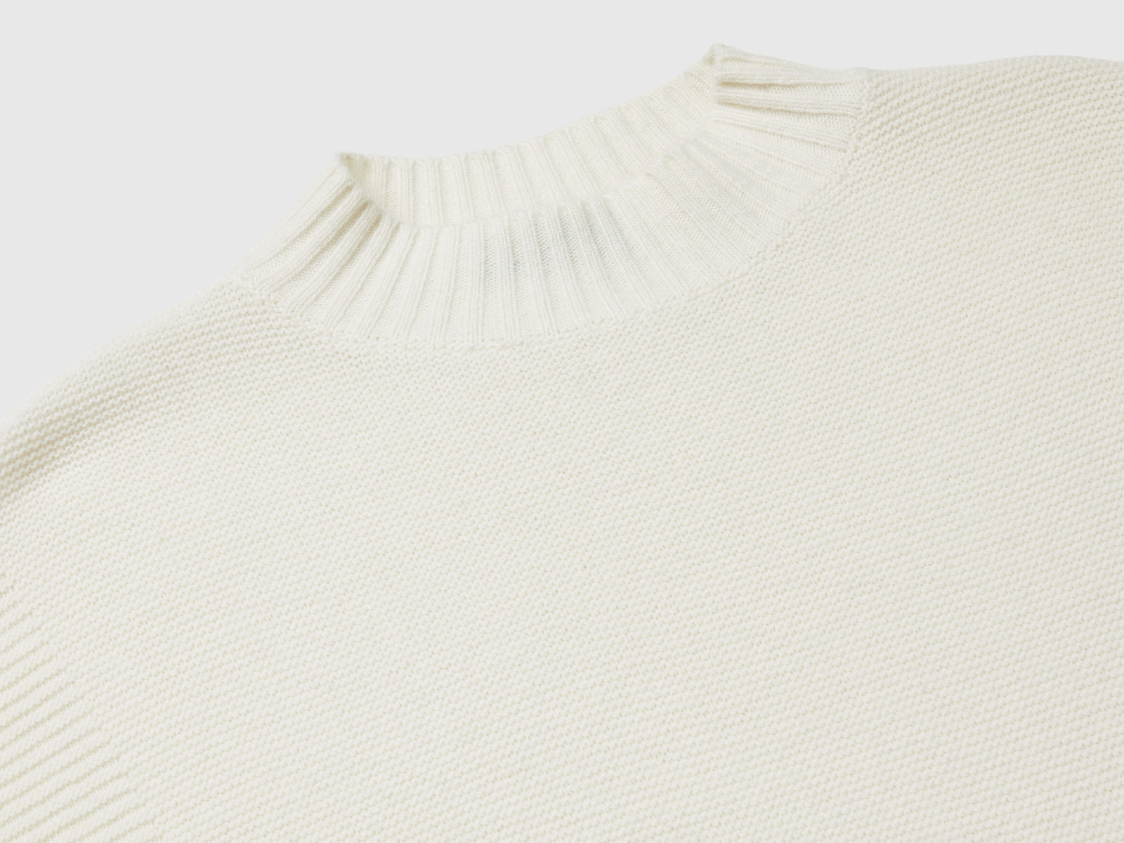 Gilet lupetto in misto lana da donna bianco panna 3 | Benetton Outlet