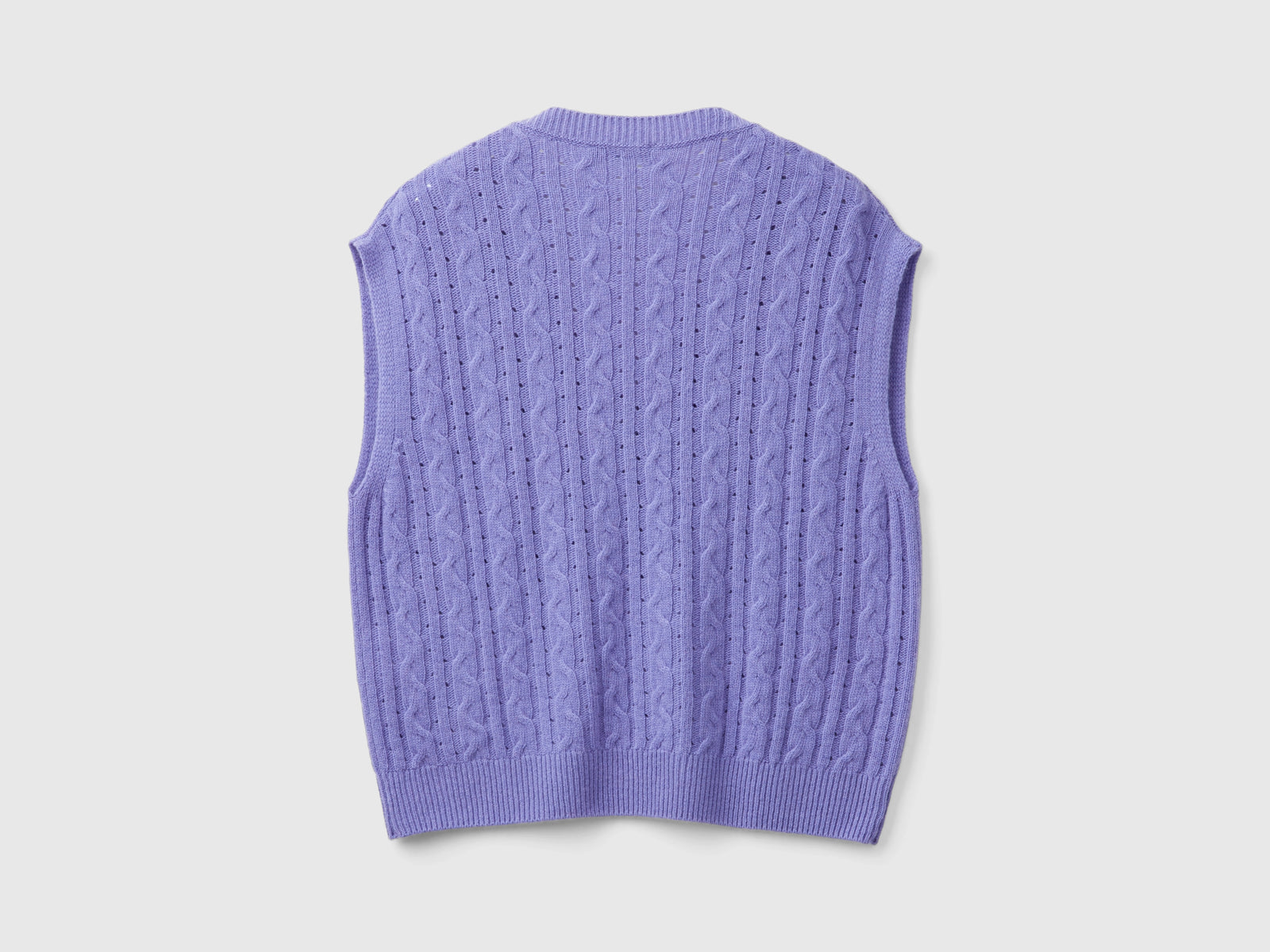Boxy fit vest with braids and perforations da donna viola 2 | Benetton Outlet