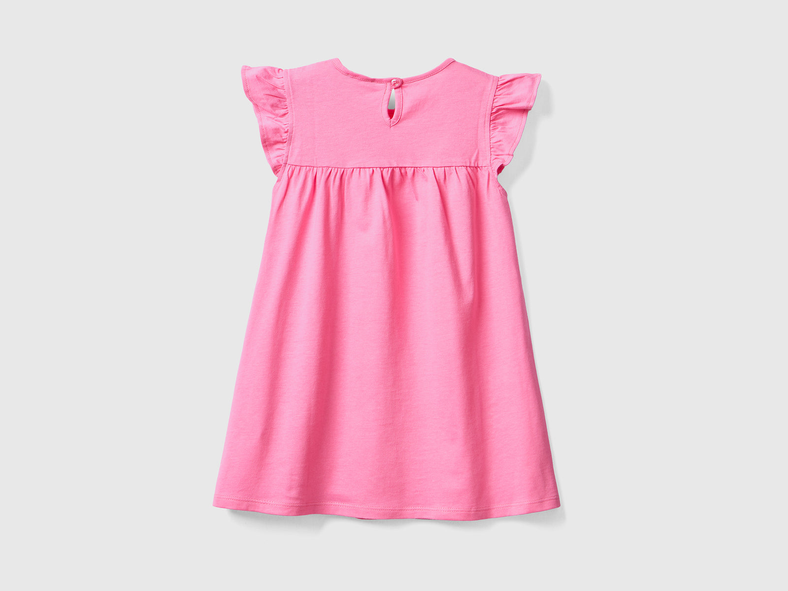Vestito girocollo stile impero in puro cotone da bimba rosa 2 | Benetton Outlet