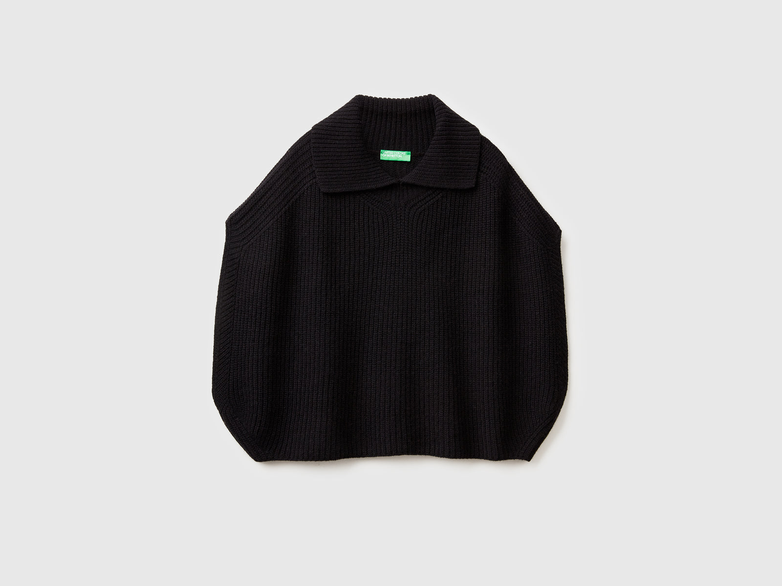 Mantella con collo alto da donna nero | Benetton Outlet