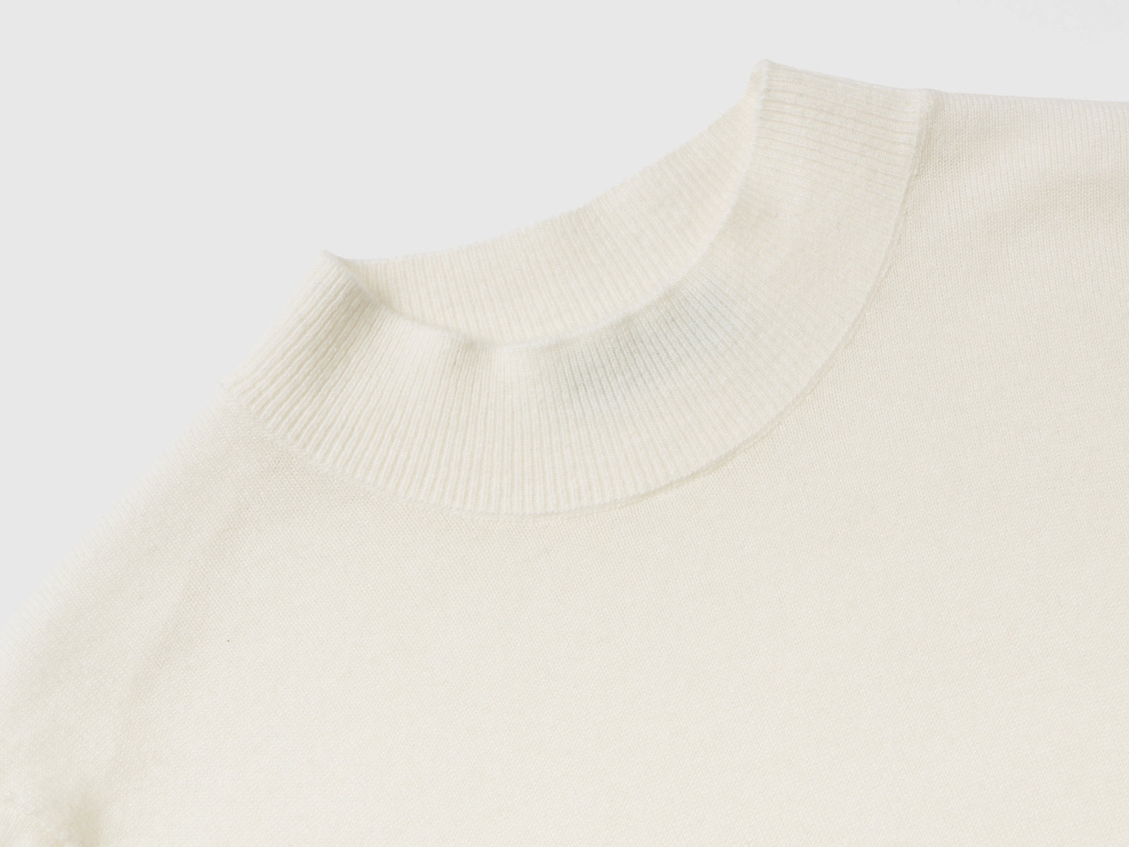 Maglia a manica corta in misto cashmere da donna bianco panna 3 | Benetton Outlet