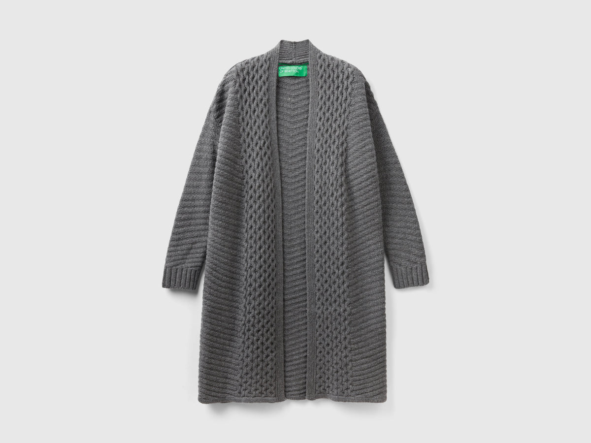 Cardigan lungo lavorato
