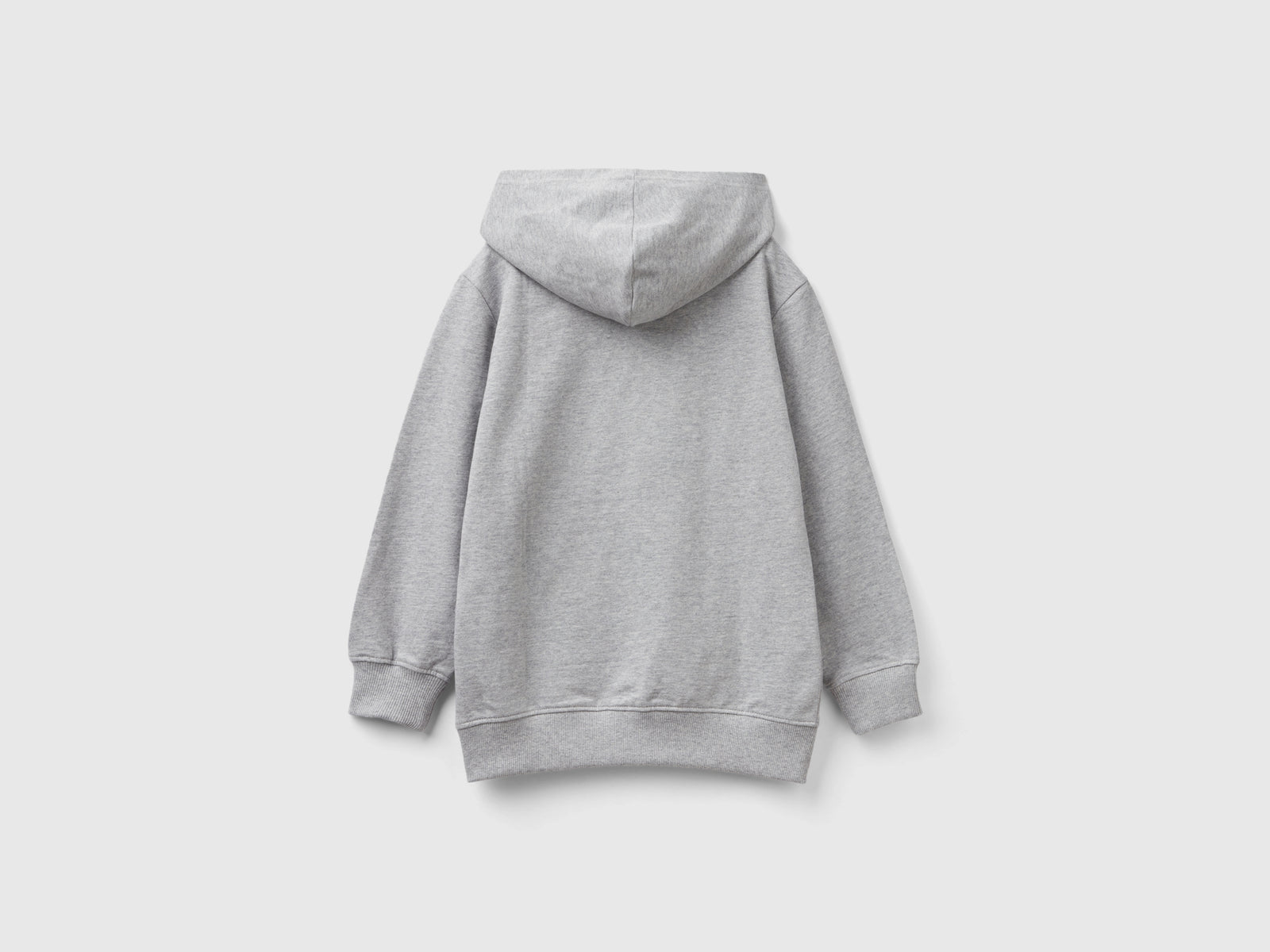 Felpa leggera con cappuccio da bambino grigio chiaro 2 | Benetton Outlet