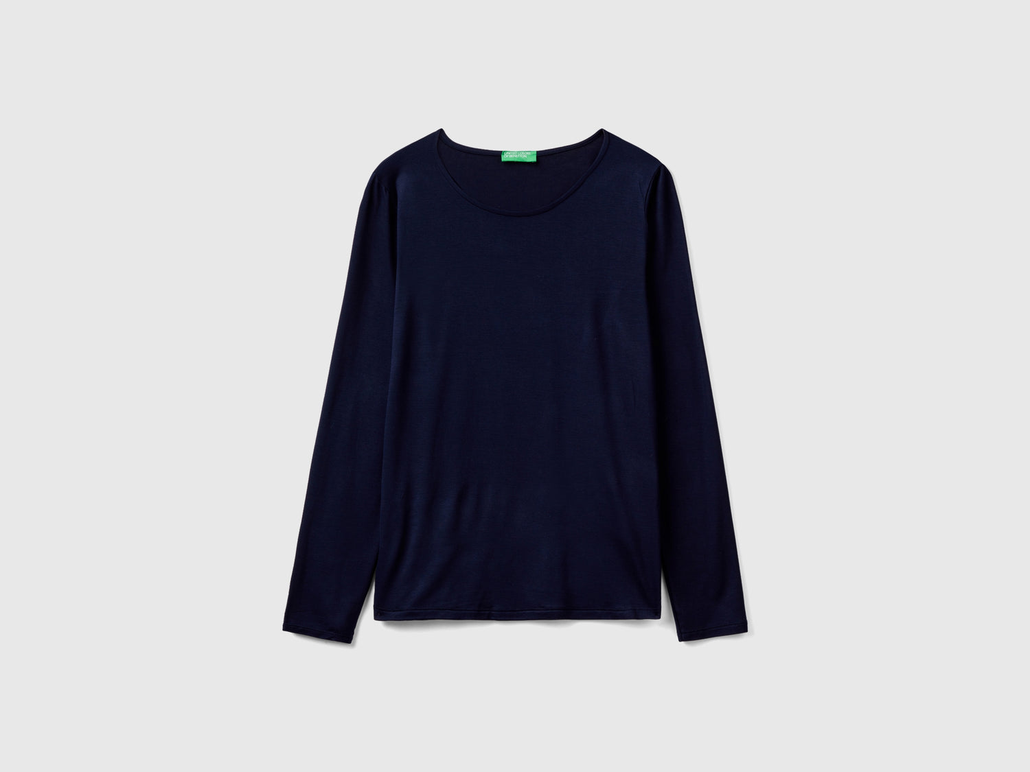Maglietta in viscosa stretch da donna blu scuro | Benetton Outlet