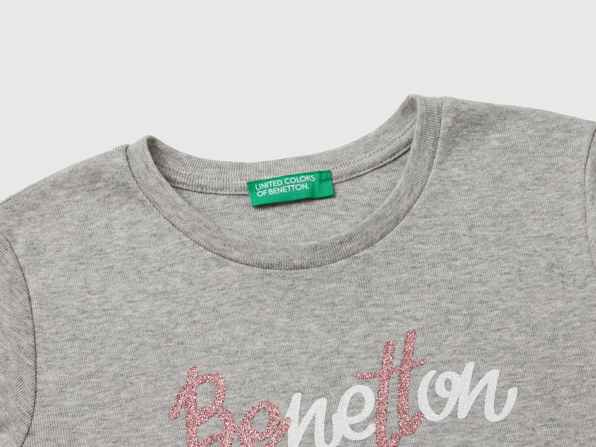 T-shirt manica lunga con stampa glitter
