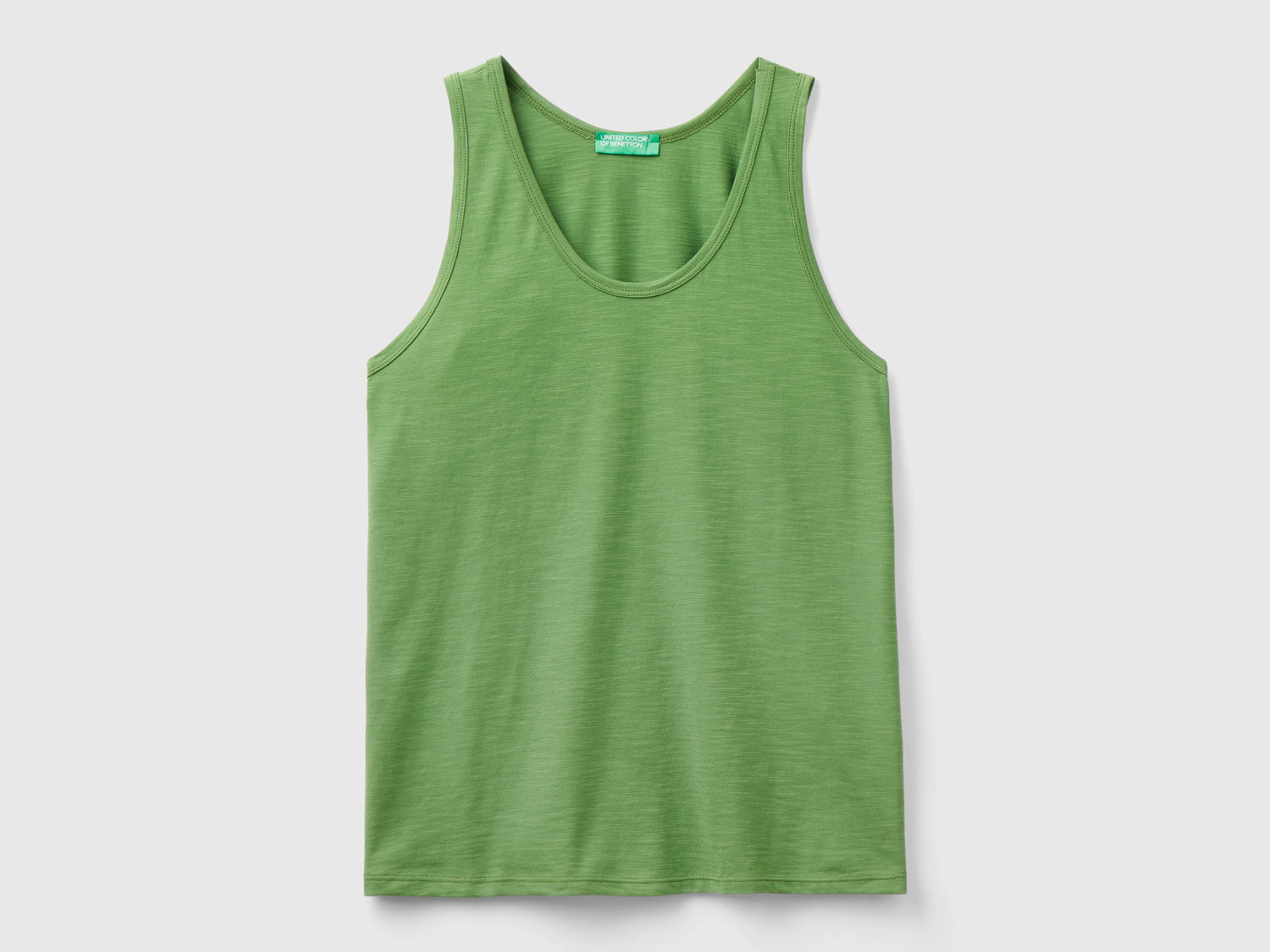 Canotta in cotone leggero da donna verde militare | Benetton Outlet