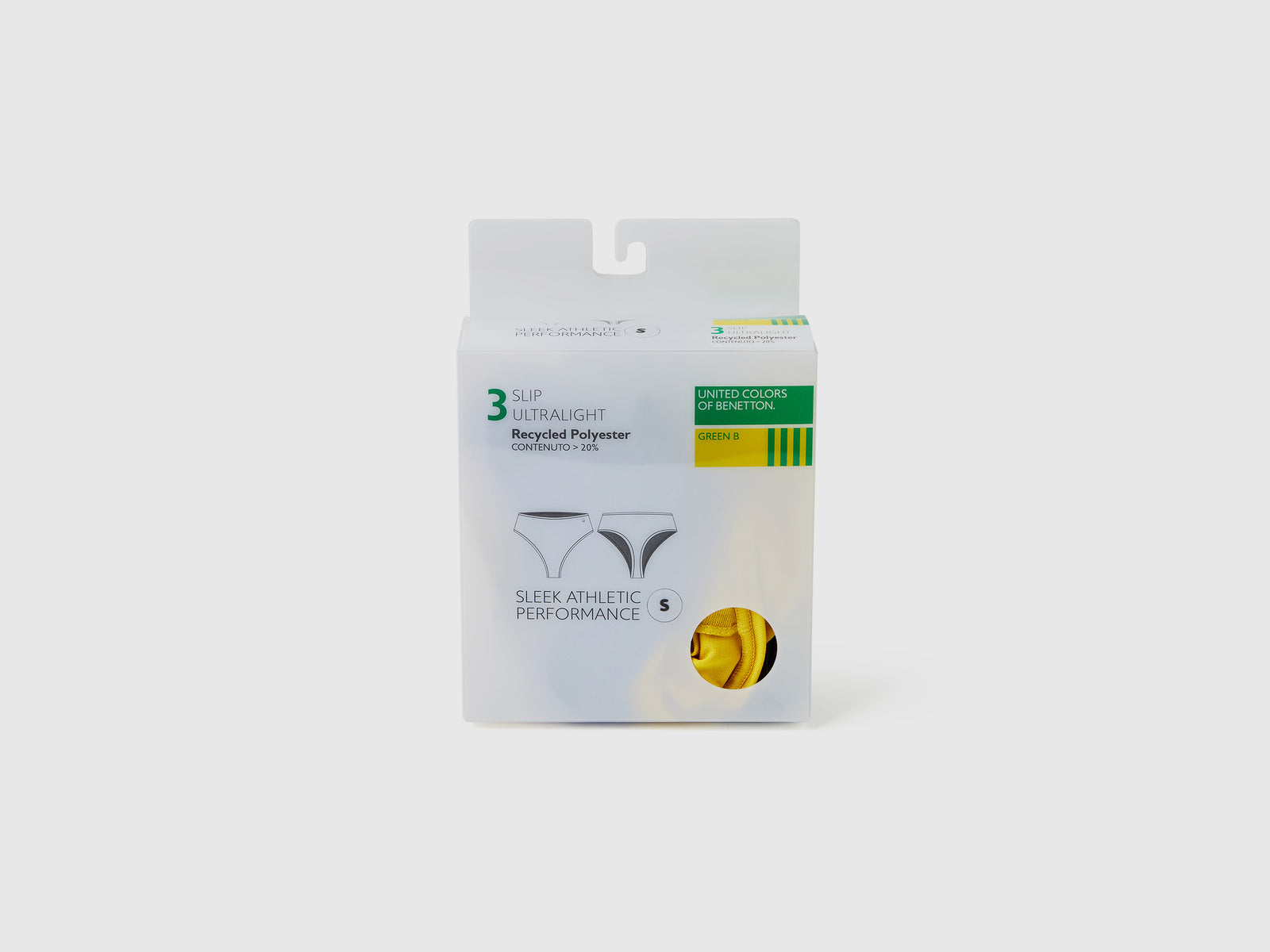 Tre slip sportivi in tessuto riciclato da donna giallo 3 | Benetton Outlet