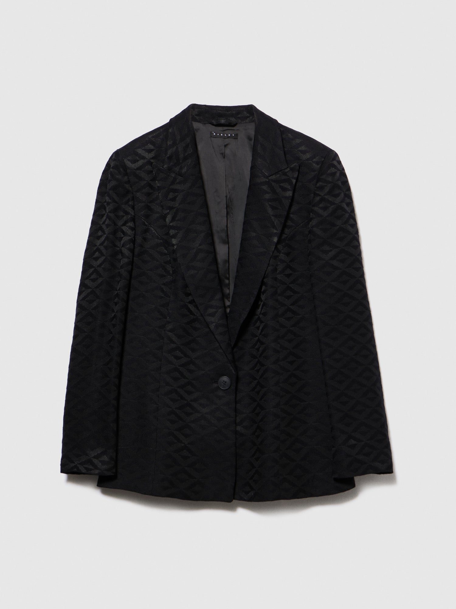 Blazer jacquard da donna nero | Sisley Outlet