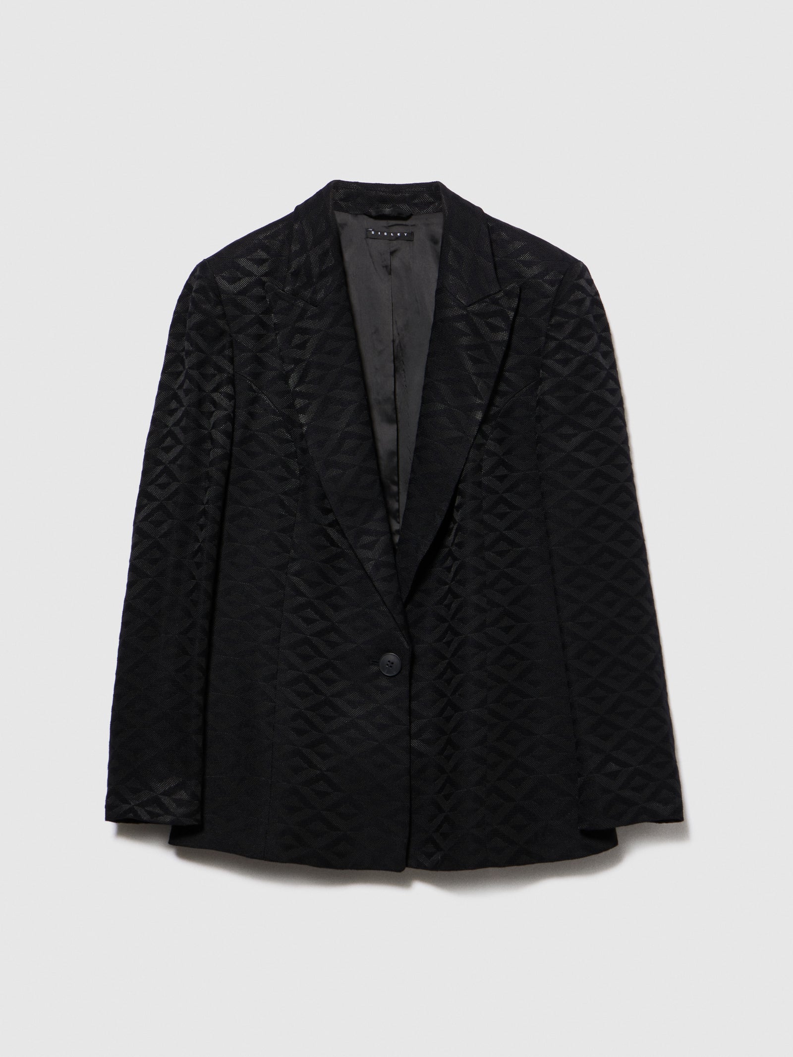 Jacquard blazer da donna nero | Sisley Outlet