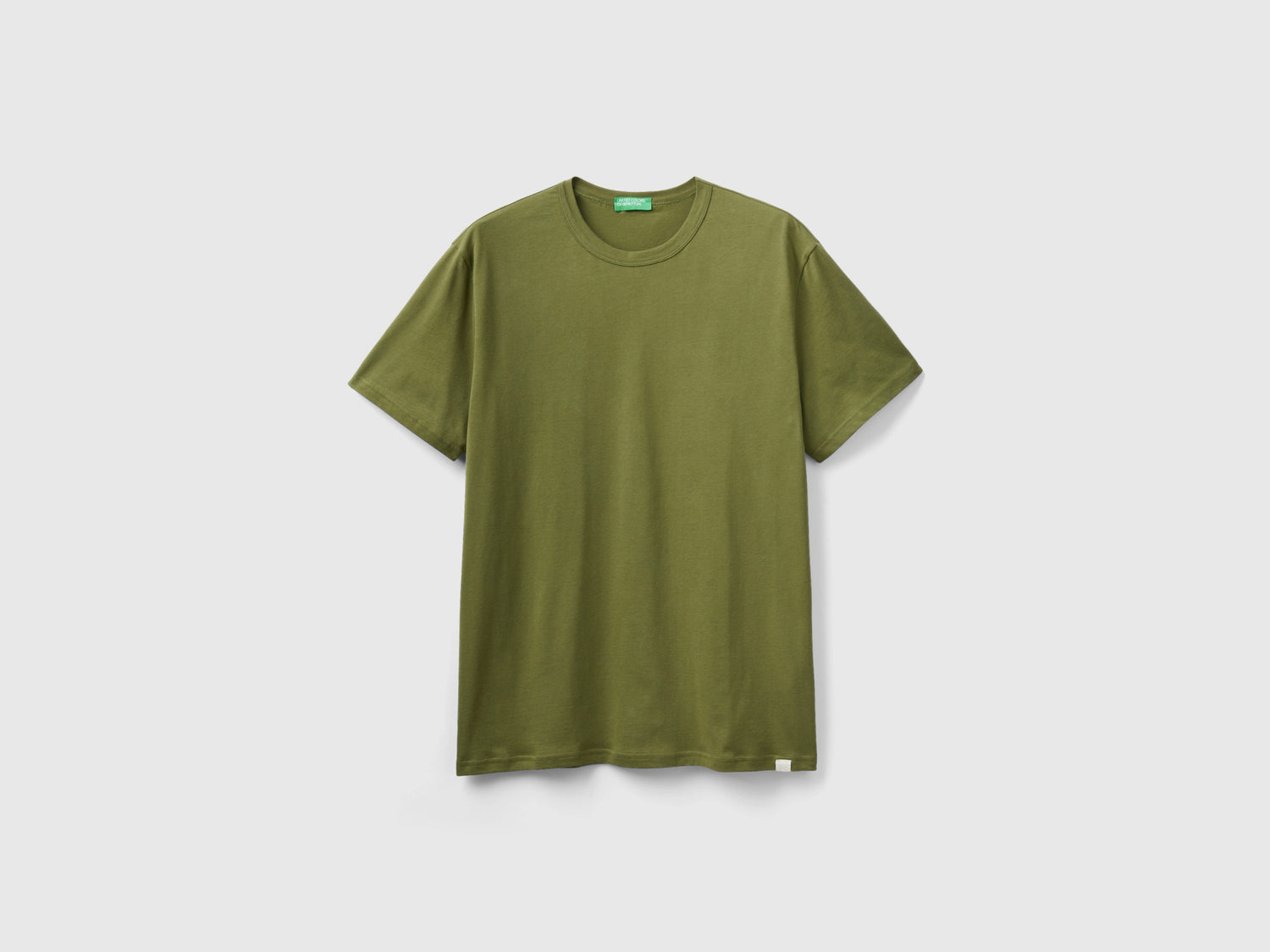 Maglietta in caldo cotone da uomo verde militare | Benetton Outlet