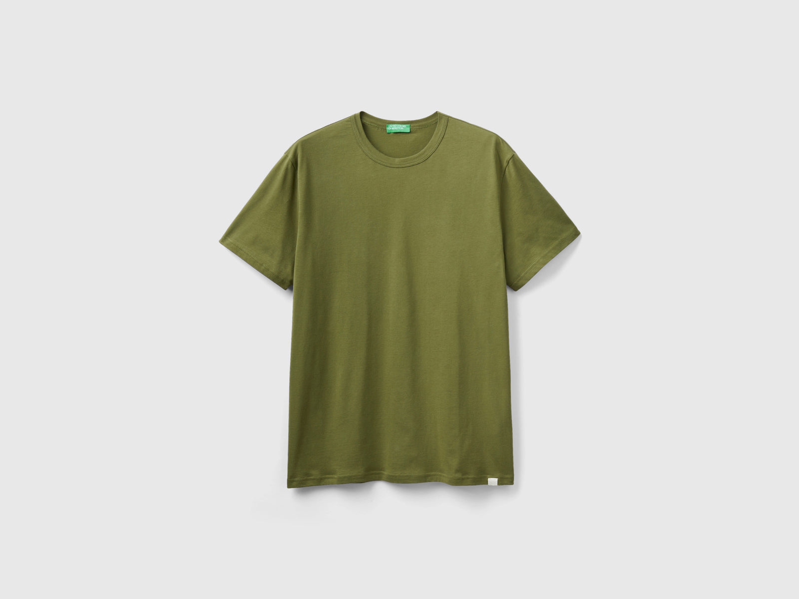 Maglietta in caldo cotone da uomo verde militare | Benetton Outlet
