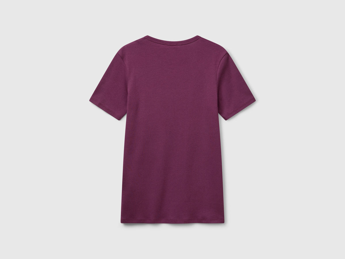 T-shirt 100% cotone con stampa logo glitter