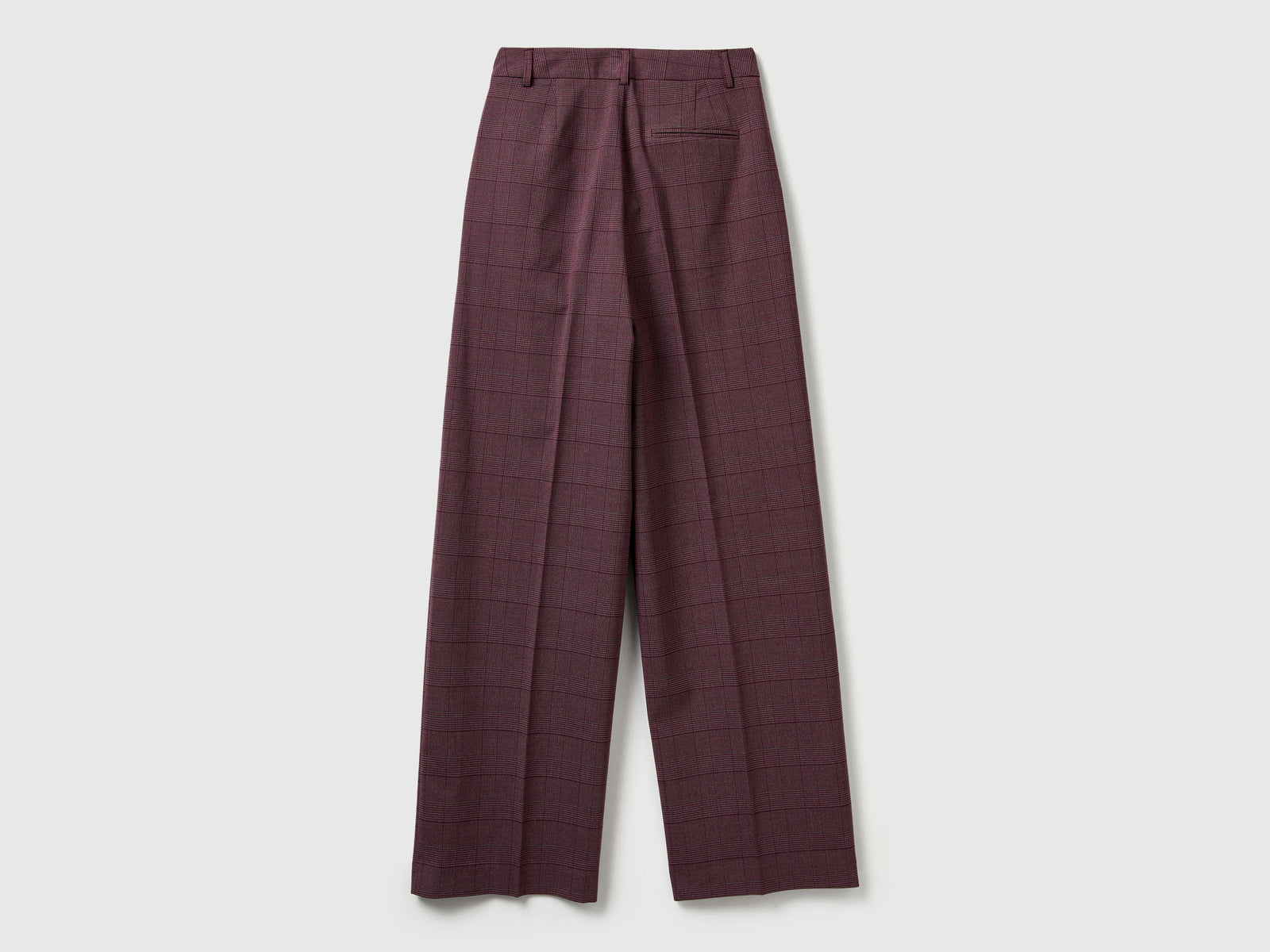 Pantaloni ampi rosa pied de poule da donna prugna 2 | Benetton Outlet
