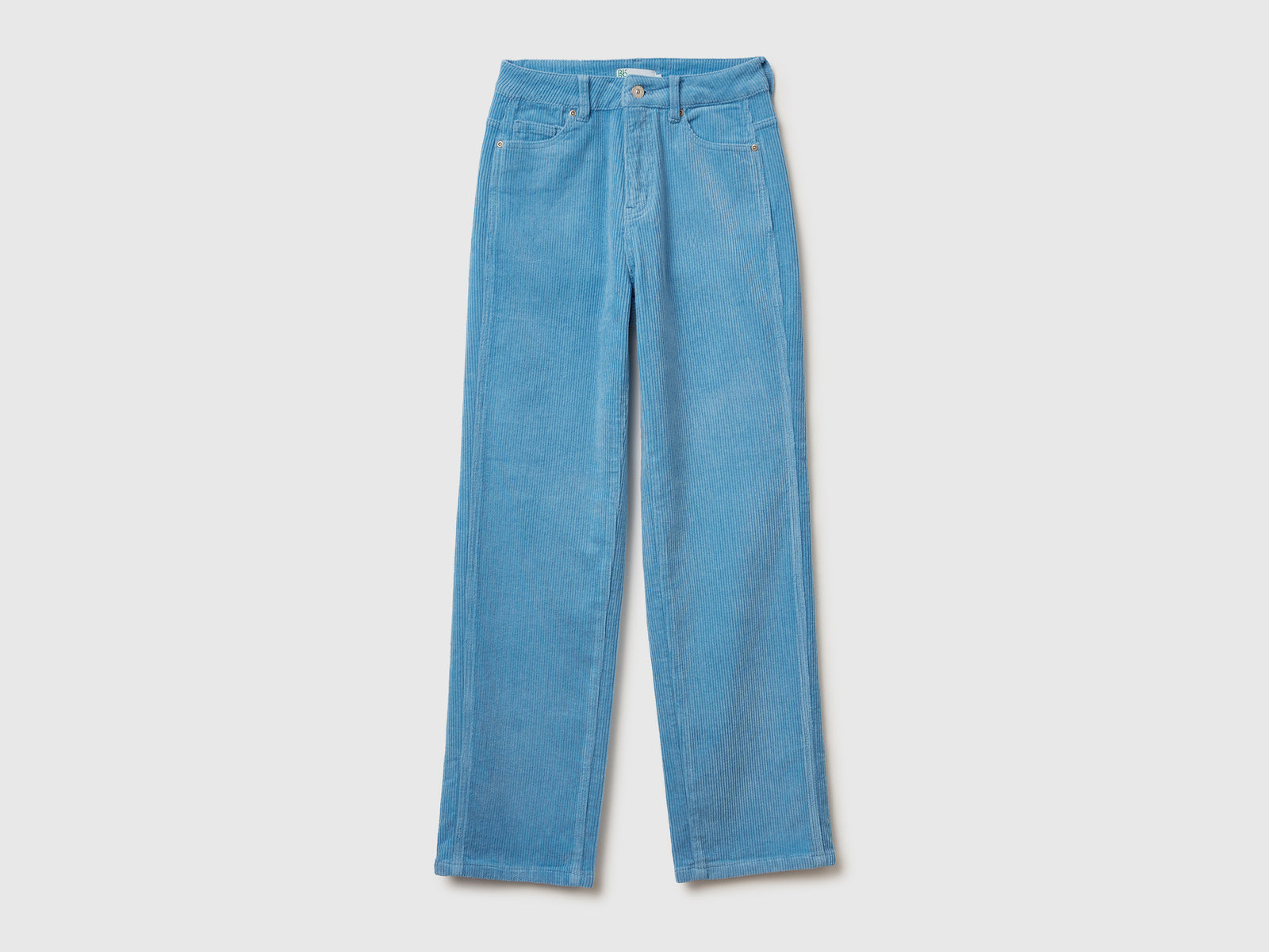Pantaloni in velluto da donna turchese | Benetton Outlet