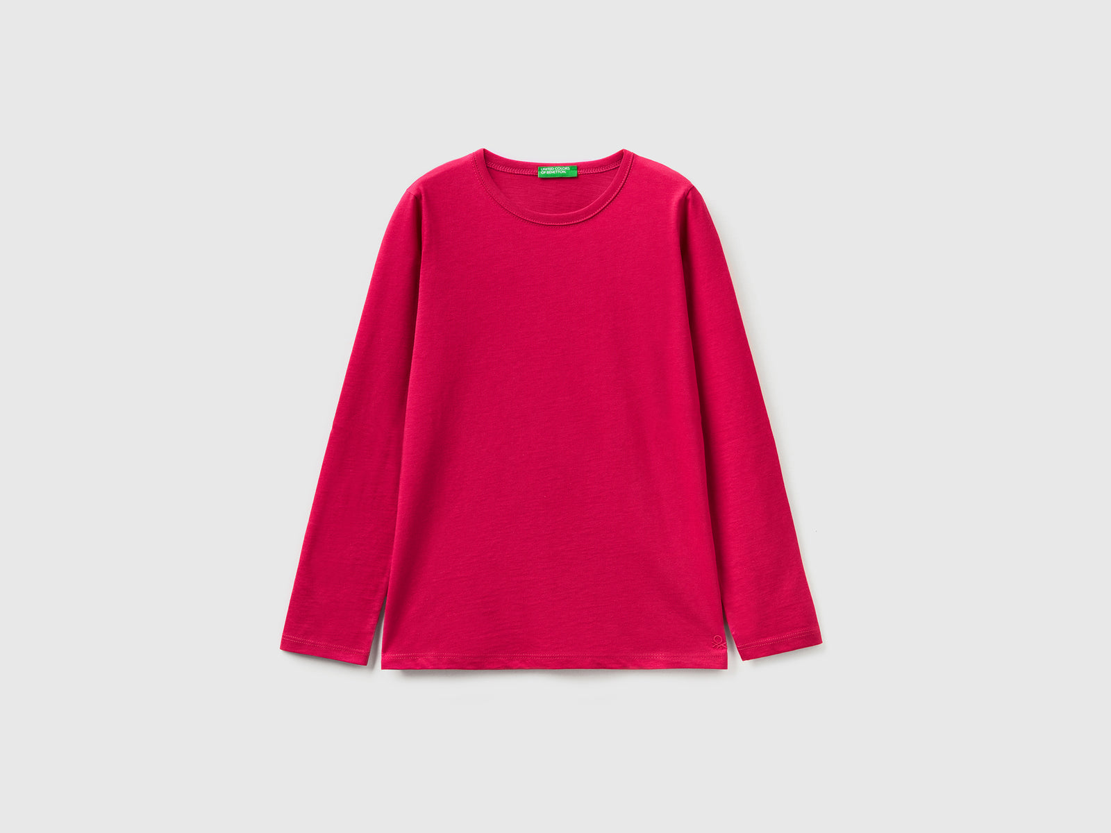 T-shirt a manica lunga in cotone bio da bambina ciclamino | Benetton Outlet