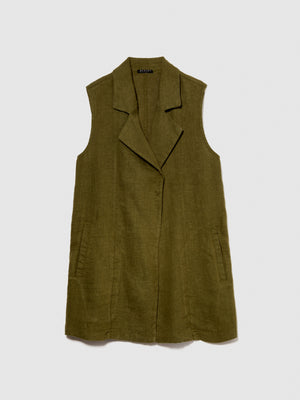 Gilet aperto 100% lino