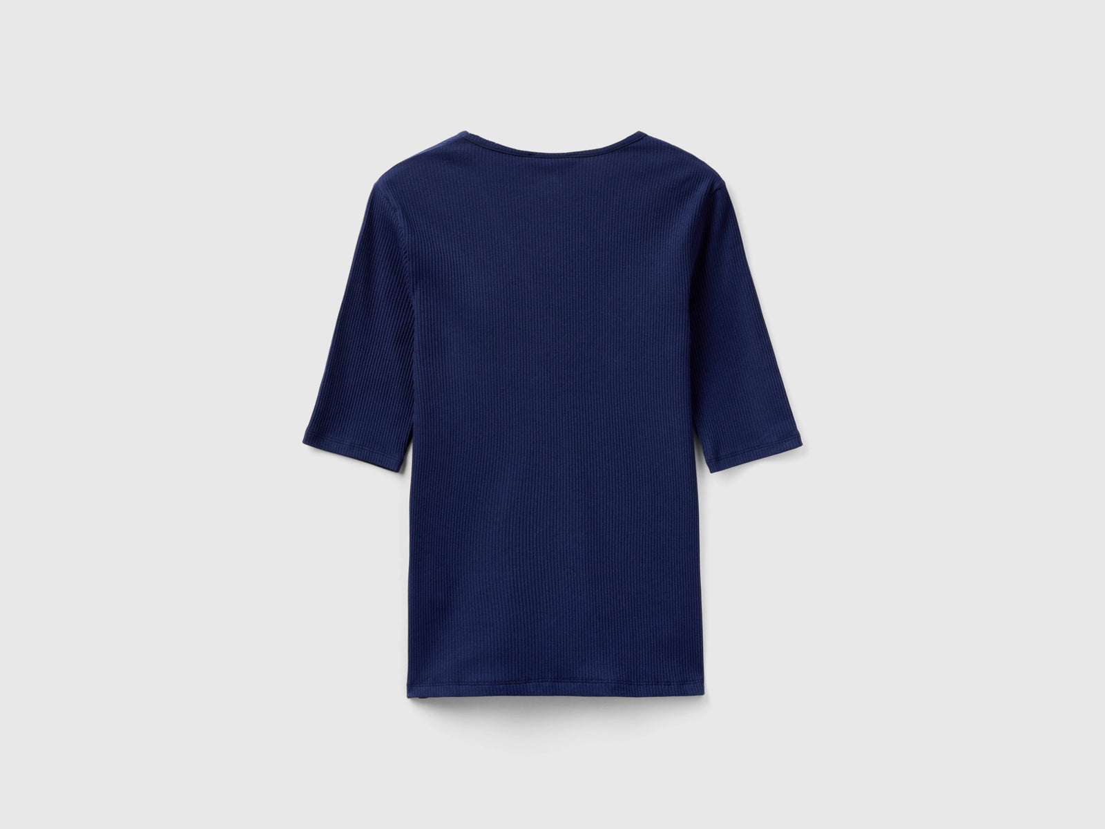 Maglietta scollo a V slim fit da donna blu scuro 2 | Benetton Outlet