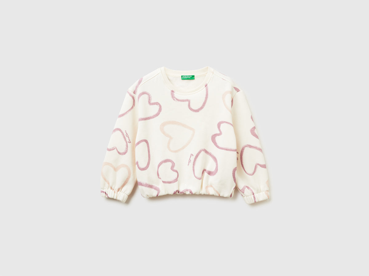 Felpa con stampa cuori