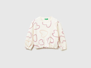 Felpa con stampa cuori