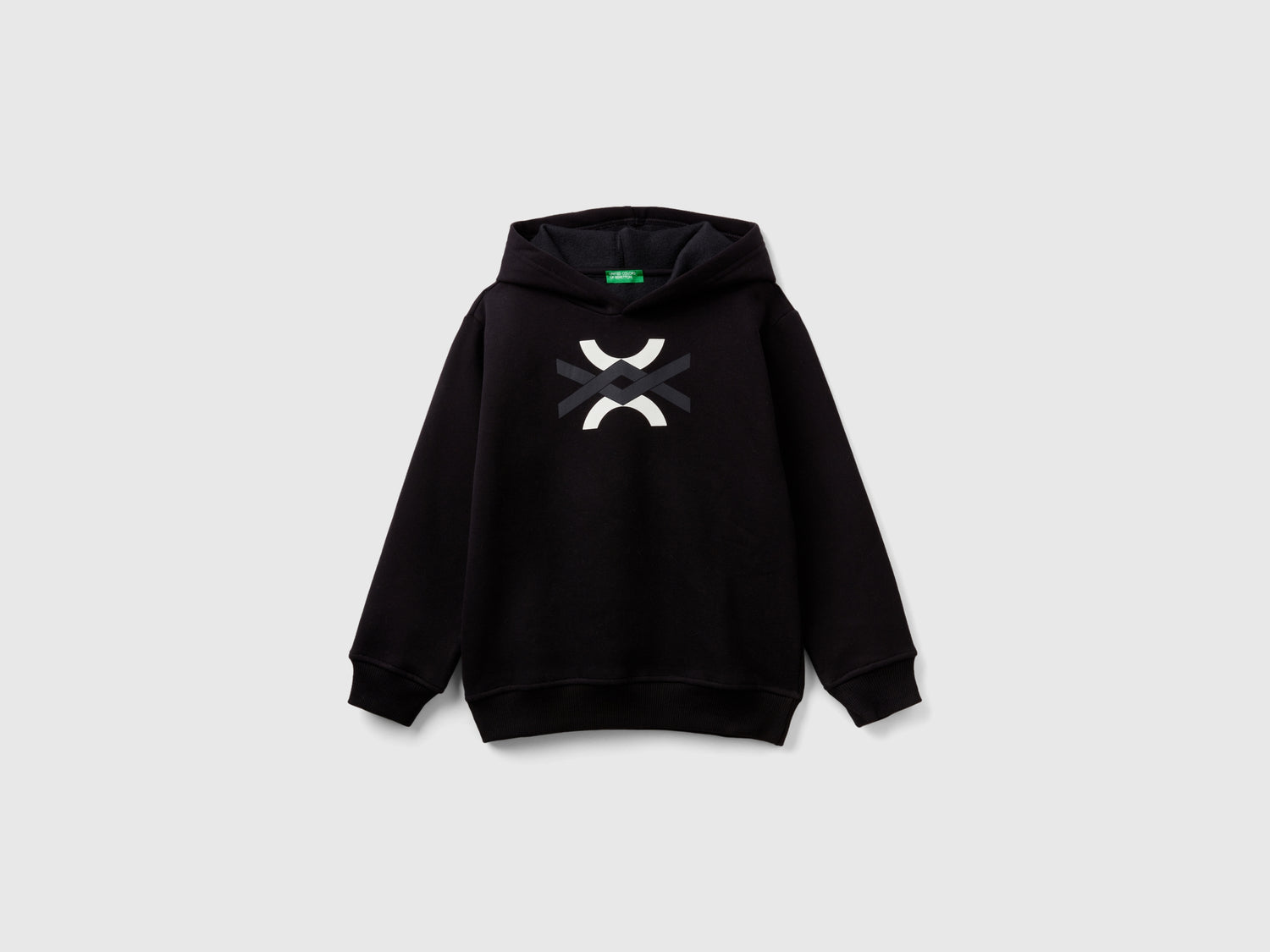 Calda felpa con cappuccio da bambino nero | Benetton Outlet